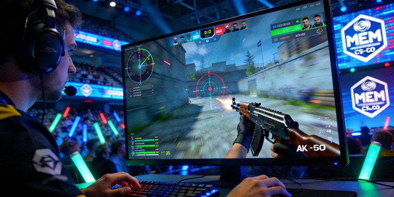 CS:GO电竞选手在IEM大赛中激烈对战第一视角
