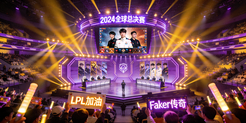 英雄联盟LOL全球总决赛比赛现场舞台与观众
